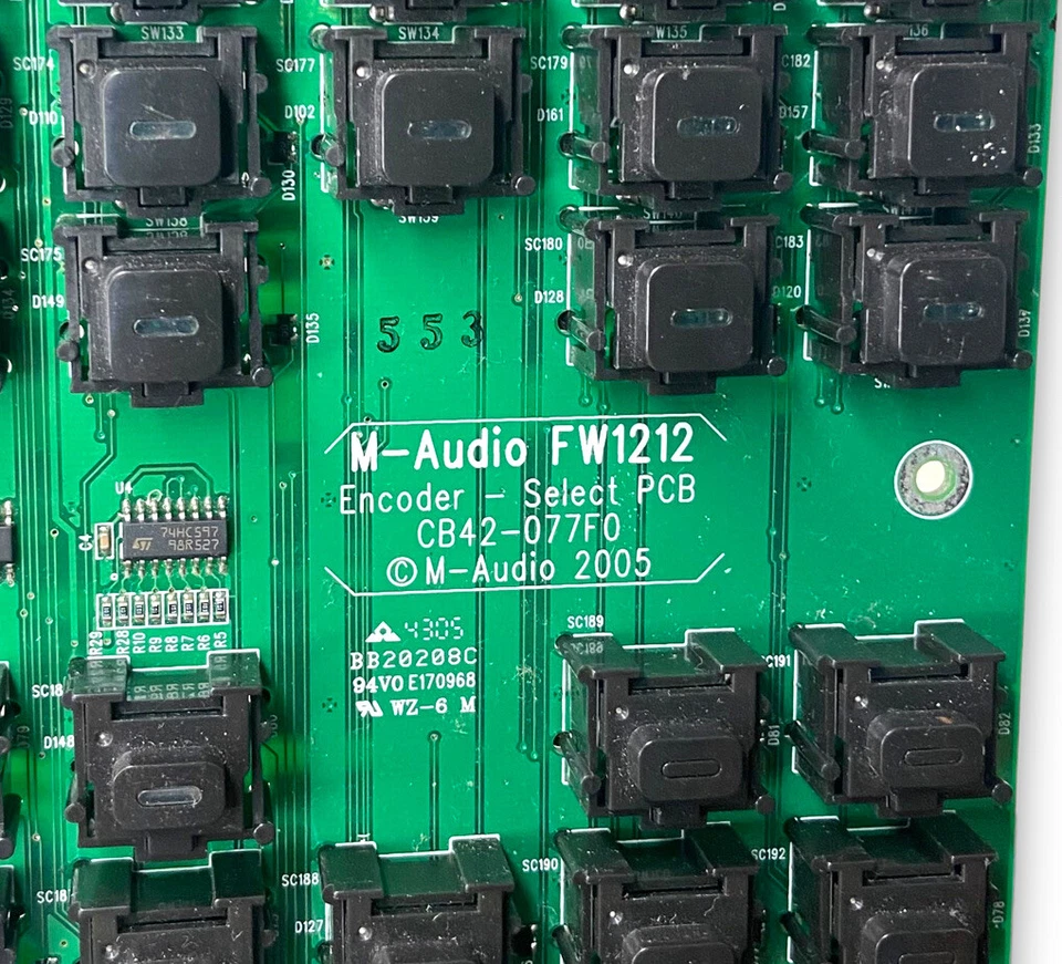 M-Audio FW1212 Encoder Select PCB Board For ProjectMix Firewire Control Surface - Image 2 of 4