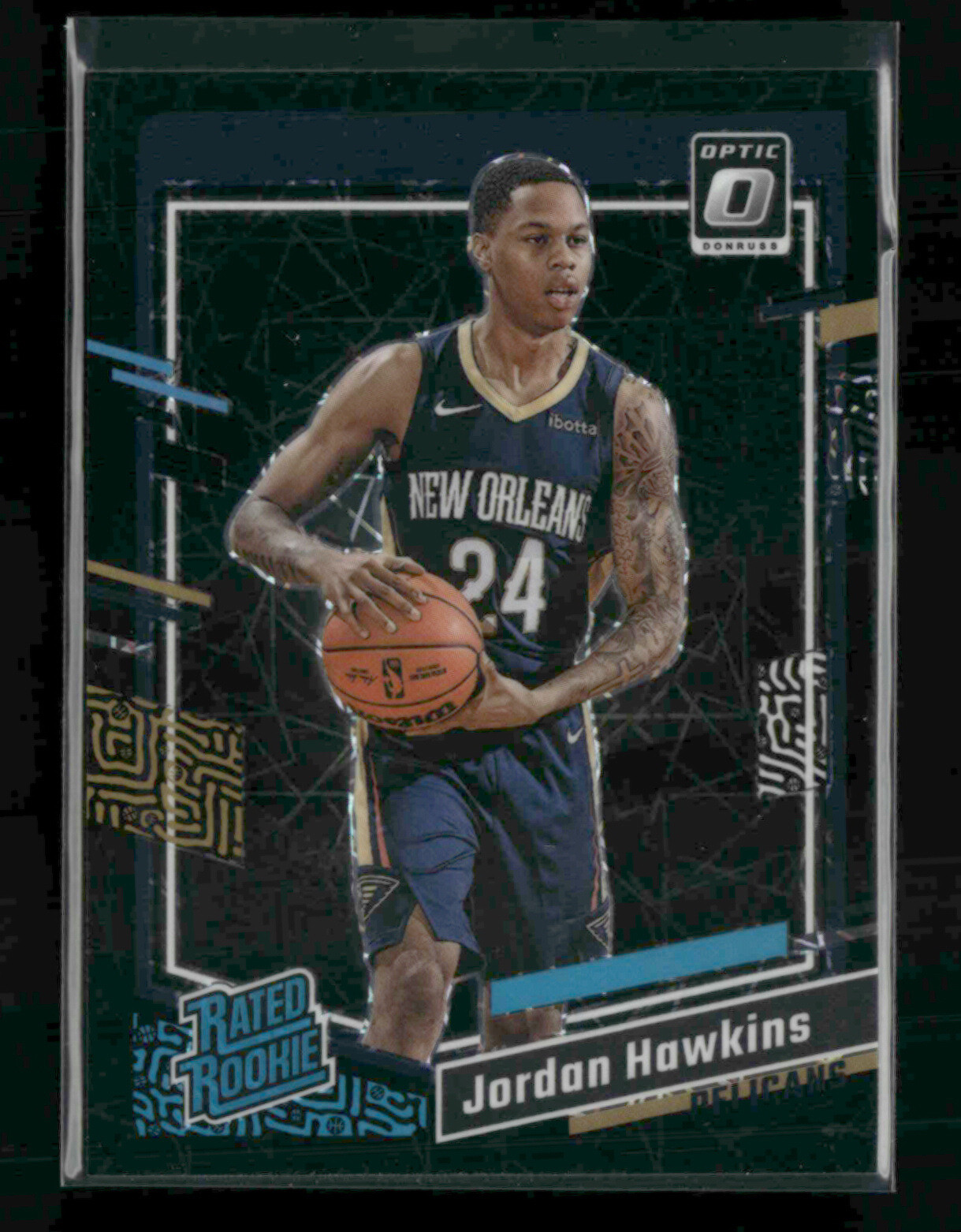 Jordan Hawkins 2023-24 Panini Donruss Optic Rated Rookie Black Velocity 38/39