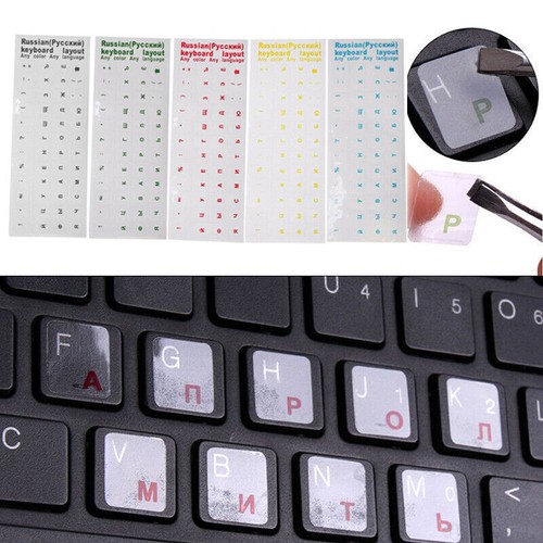 Russische transparente Tastaturaufkleber wasserdicht Laptop Tische für PC~2025 - Picture 6 of 9
