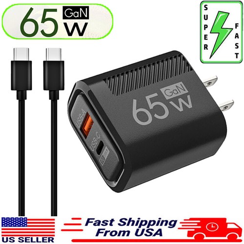 65W PD + USB A Fast Wall Charger Type C Cable For Samsung A16 A15 A25 A35 A55 5G - Picture 4 of 24
