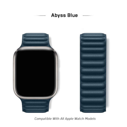 Per Apple Watch 10 9 8 7 6 5 4 SE Cinturino Link Pelle Bracciale 44/41/45/42/46/49mm - Foto 38 di 40
