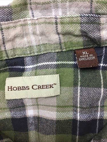 Camisa de franela Hobbs Creek, talla XL. Verde, bronceado, gris manga larga. - Imagen 7 de 7