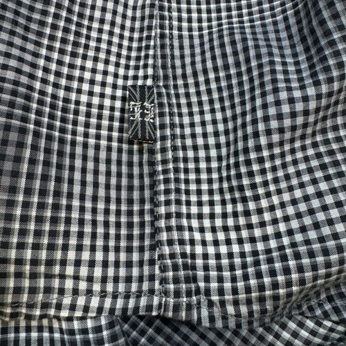 English Laundry Men Size M Check Snap Flip Cuffs Embroidered Logo Casual Shirt - 第 13/20 張圖片