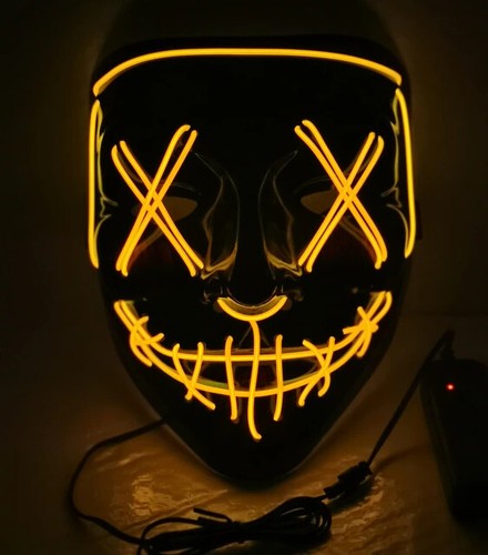 Masquerade Masks Neon Mask Light Glow In The Dark Horror Mask Glowing Mask - Picture 6 of 16