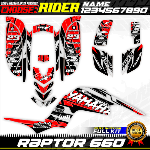 yamaha raptor 660 kit graphics decals stickers atv wrap quad all year raptor660 - Bild 2 von 3