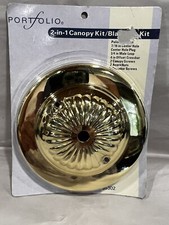 New Portfolio CEILING CANOPY Yoke KIT Polished Brass Fixture Cover Outlet 35302
