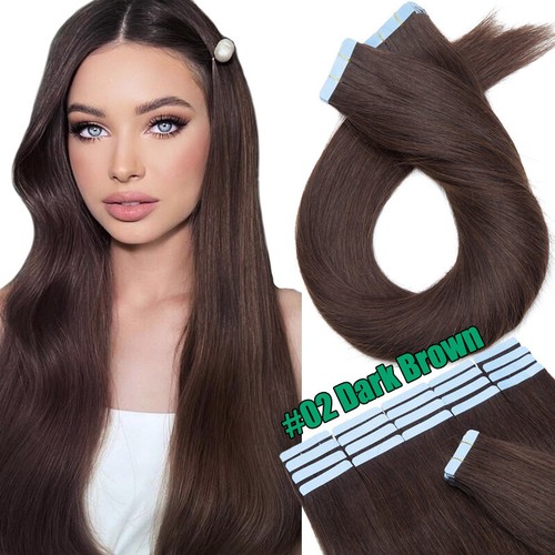 Ombre THICK Tape In 100% Real Human Hair Extensions Seamless Skin Weft FULL HEAD - Picture 22 of 55