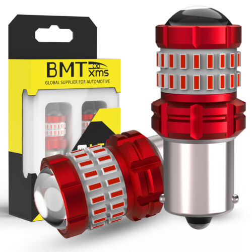 4X Bombillas de freno cola intermitentes estroboscópicas rojas 1156 para BMW E46 E60 E90 - Imagen 2 de 14