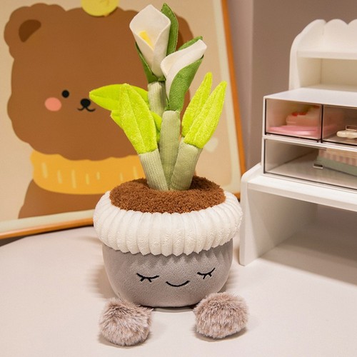 Cute Cartoon Potted Plant Ornament Plush Toy Doll Desktop Flower Doll Girl Gift - Picture 8 of 11