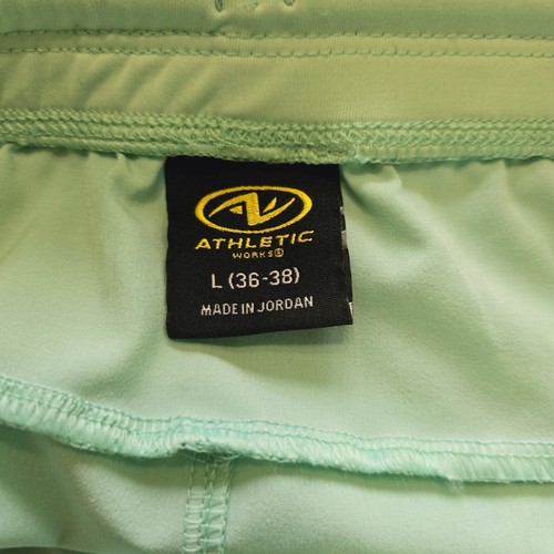 Athletic Works Size L (36-38) Mens Athletic Shorts Green Blue Drawstring - Picture 5 of 5