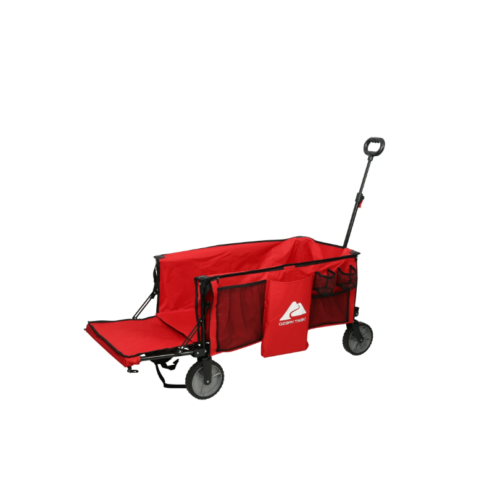 Ozark Trail Camping Utility Wagon with Tailgate & Extension Handle, Red - Picture 14 of 16