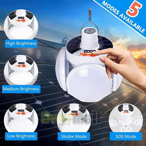 Foldable Solar Outdoor Garden Camping LED Light USB Rechargeable Hanging Lamp US - Picture 6 of 13