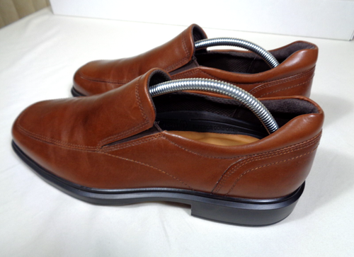 ECCO Helsinki Mens US sz 9.5 Brown Leather Loafer Slip on Casual Dress Shoe- EUC - Picture 10 of 21