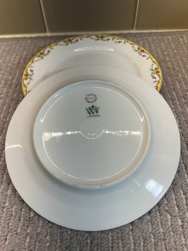 Vintage Limoges Vignaud Brotteller 6 3/8 in der Maas Floral Gold Set 4 Rost Hellbraun - Bild 8 von 9