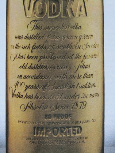 Absolut Gold Standards Vodka Vintage 1989 Original Print Ad 8.5 x 11" - Picture 3 of 5