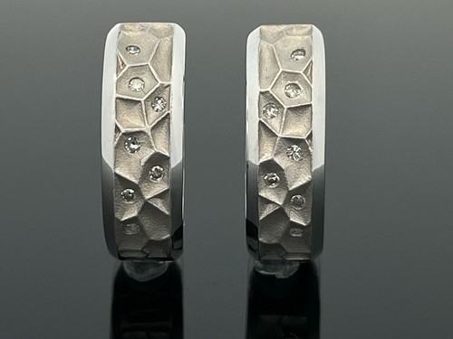 SCHMUCKJAGD CREOLEN AUS 925/- SILBER RHODINIERT MIT DIAMANTEN - Bild 5 von 5