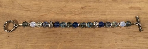 Hand made Swarovski Crystal & sterling silver bracelet shades of blue - Picture 6 of 6