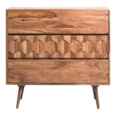 37 5 L Moxy Dresser Chest Hand Crafted Sheesham Wood Contour