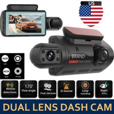 1080P Dual Lens Car DVR Dash Cam Video Recorder G-Sensor Front and Inside Camera