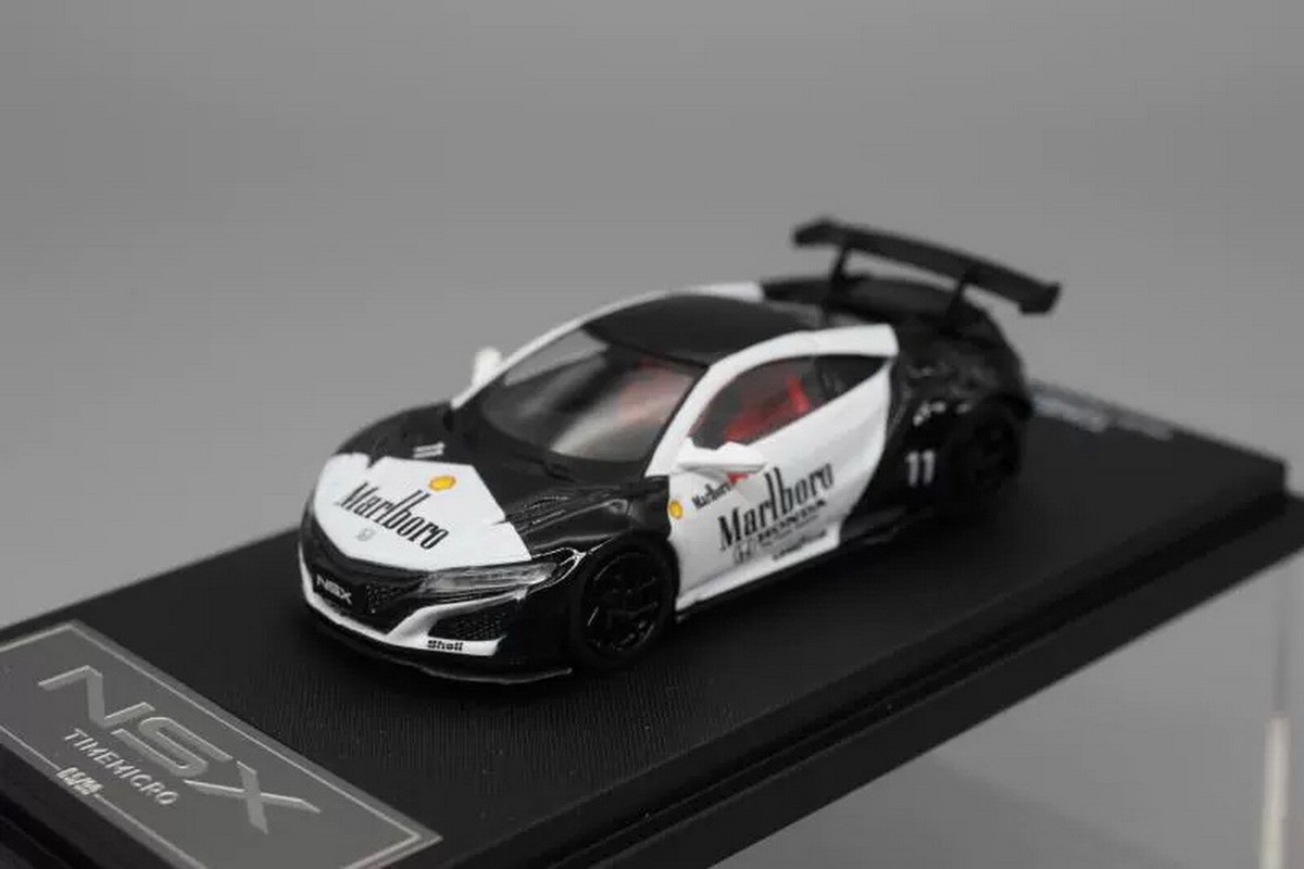 TimeMicro 1/64 Scale Honda NSX NC2 White/Black Diecast car Model