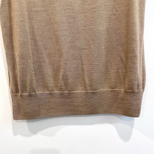 J.Crew Women’s L Sleeveless Merino Wool Button Back Sweater Vest Tan Navy Blue - Picture 10 of 10