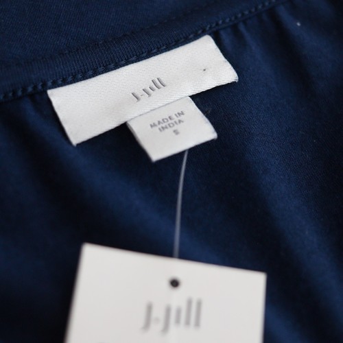 Abito J. Jill Everyday donna piccolo blu senza maniche scollo a V cotone pima nuovo con etichetta - Foto 7 di 13