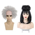 Halloween White Bald Costume Wigs & Facial Hair