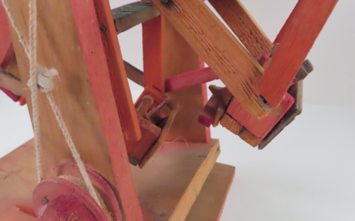 Vintage handgefertigtes Holz Riesenrad mit Reitern mexikanische Volkskunst - funktioniert 12,5" hoch - Bild 15 von 23