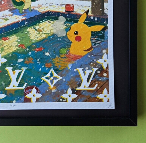 Death NYC LG Framed 16x20in Pop Art Original Certified POKEMONS ENJOYING LIFE 10 - Picture 5 of 6