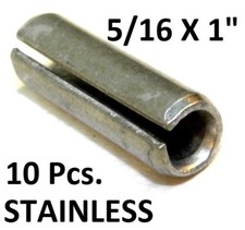 NEW!! (10pcs) 420 S.S. Slotted Roll Spring Pin, 5/16" Dia x 1" Length NH