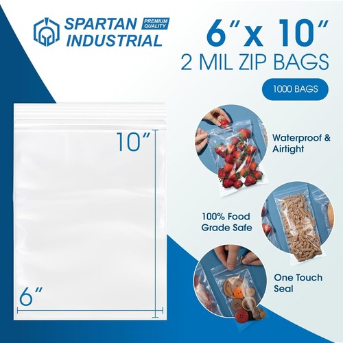 Versatile 6" x 10" 1000 Pack Clear Reclosable Bags - Ideal for Crafts & Shipping - Picture 4 of 9