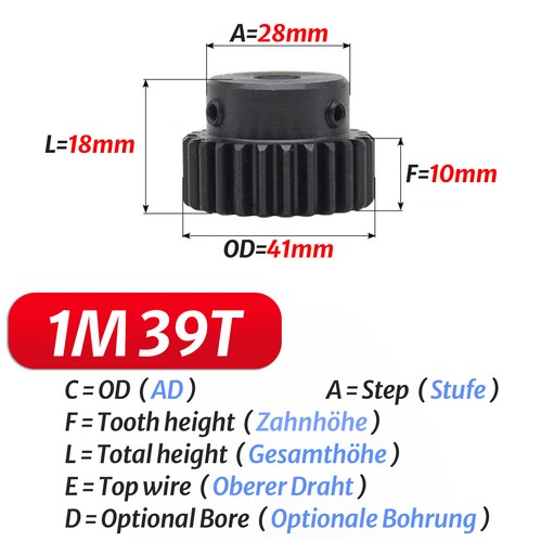 Spur Gear 1 Mod 10T-45T 45# Steel Pinion Gear With Step Motor Transmission Gear - Picture 32 of 37