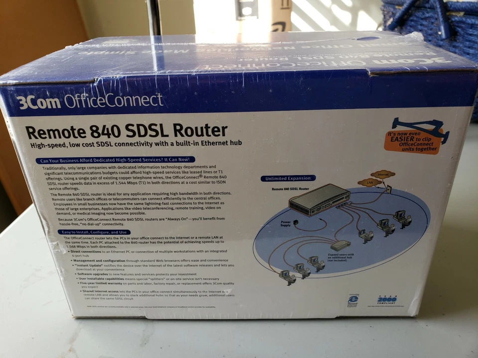 3COM 3C840 OfficeConnect Cable SDSL Gateway 4 Port Home or Office Network NEW - Image 4 of 4