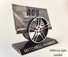 Custom Business Card Holder - Personalized, Automotive Styled, Desktop Holder 