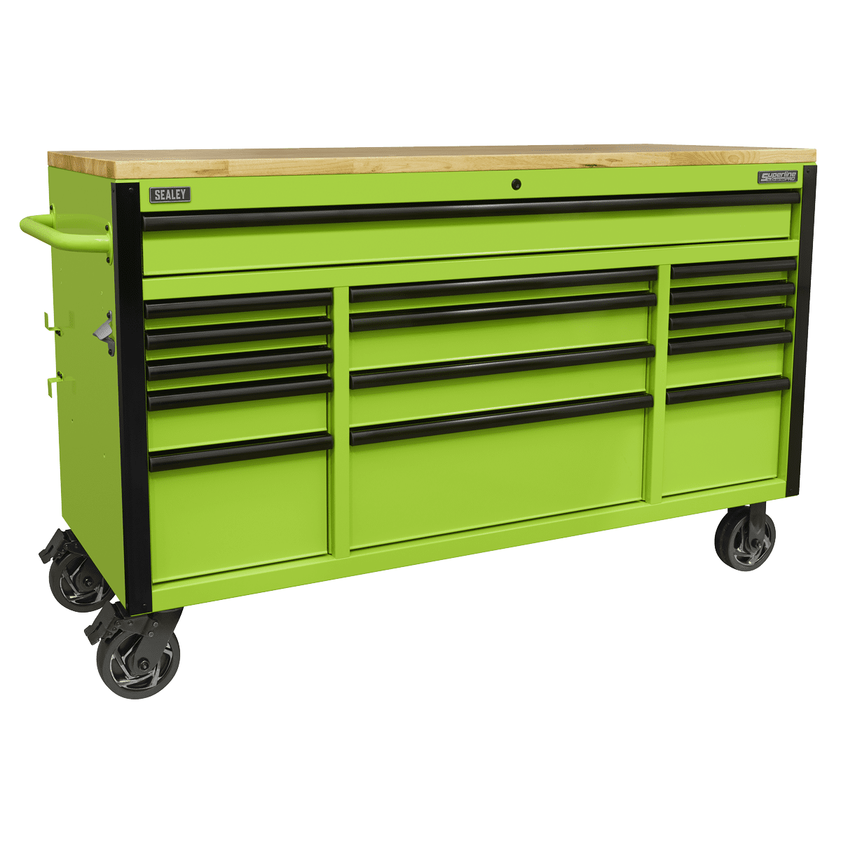 Sealey AP6115BE Superline PRO Black Edition Mobile Trolley with Wooden Work