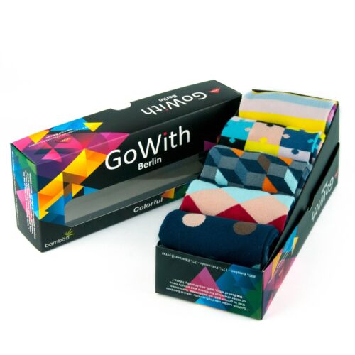 Men's Bamboo Socks, Colourful happy socks, soft breathable gift box UK size 6-11 - Picture 2 of 10