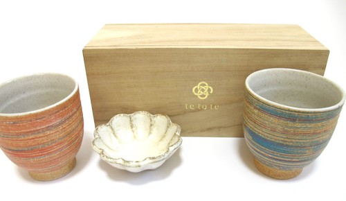 Tassen Set Tetote JAPAN Mino Ware Keramik Gläser Tassenpaar unbenutzt neu - Bild 3 von 12