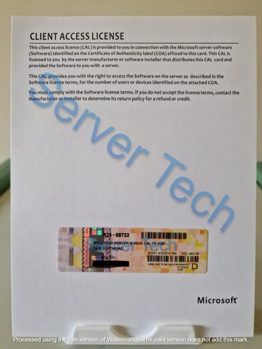 Windows Server 2025 CAL 5 & 10 User/Device CALs - Picture 5 of 5