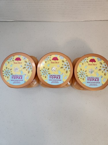 Lot of 3! Tree Hut Twinkling Topaz Exclusive Shea Sugar Body Scrub - 18oz each - Picture 2 of 6