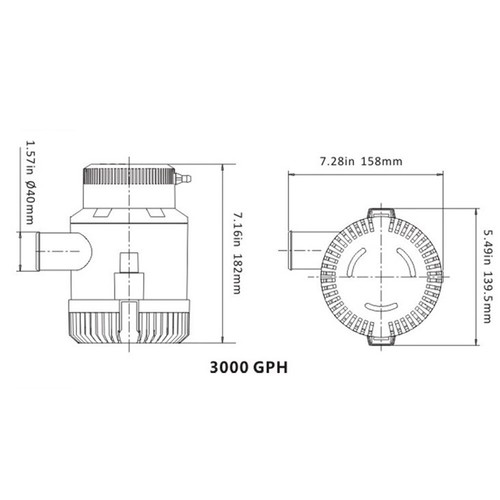 Bomba de agua grande DC pequeña bomba de agua 12/24V bomba de drenaje impermeable sentina - Imagen 12 de 24