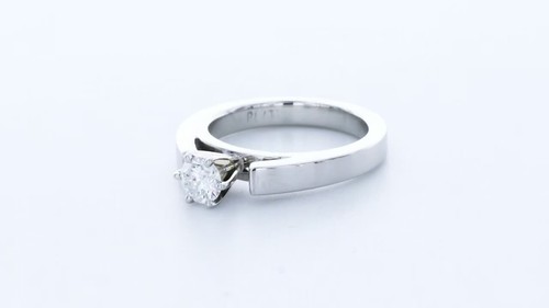 0.5CT Lab-Created Diamond E/VVS1 Round Cut Platinum Prong Classic Solitaire Ring - Video 1 of 1