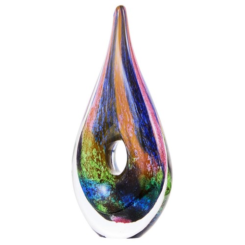 Mundgeblasene abstrakte hohle Träne Tropfen Sommerso Kunst Glas Skulptur 8,5" hoch - Bild 3 von 9
