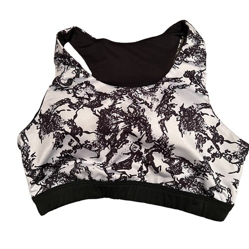 Sports Bra Black/White Printed Padded Size M - Picture 1 of 8