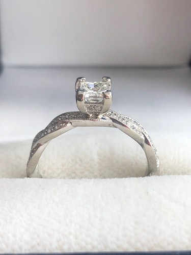 Unique 14k S.Kashi Twisted Infinity Style Princess Cut Engagement Ring GIA JSI1 - Picture 6 of 12