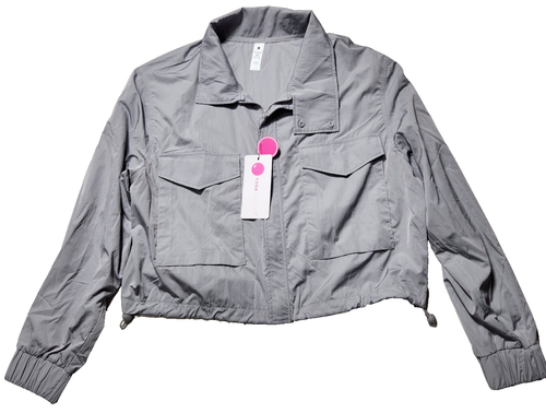 YOGALICIOUS Radiant Commuter Windbreaker jacket Crop Sleet Gray UPF 50+ size M