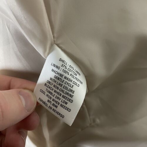 Inc Blazer Sakko Herren 40R hellbraun Baumwolle Leinenmischung zwei Knöpfe - Bild 8 von 9