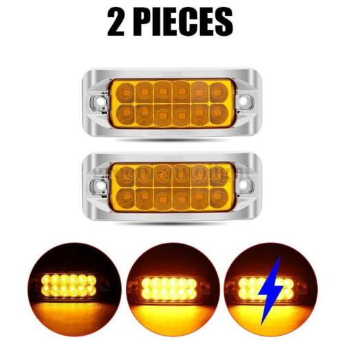 Luces de señalización laterales LED 2,7" remolque camión autocaravana separación freno trasero funcionando cromo - Imagen 16 de 20