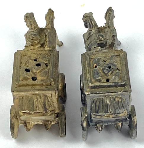 Stagecoach Salt Pepper Shakers Travel Souvenir Pikes Peak CO Cast Metal VTG - Picture 7 of 16