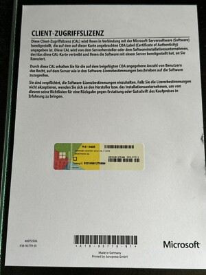 Windows Server 2016 Erweiterungslizenz für 5 Benutzter mit MwSt-Rechnung.