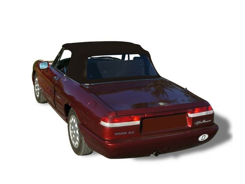 Fits Alfa Romeo Spider 1971-94 Soft Top Made From BLACK Haartz Stayfast Canvas - Picture 4 of 14